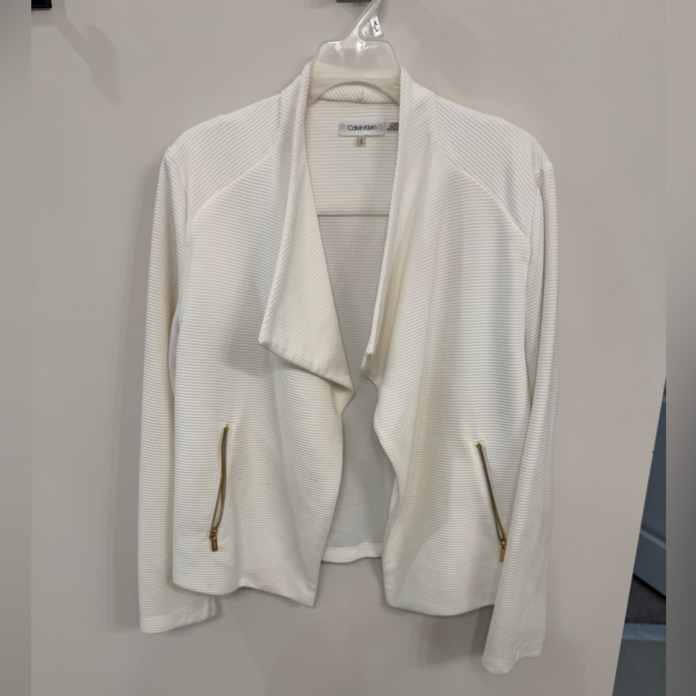 Calvin Klein Collection Cream Blazer with Gold Accents
